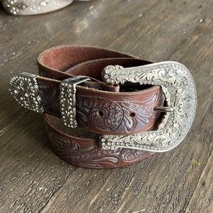 Western leather belt